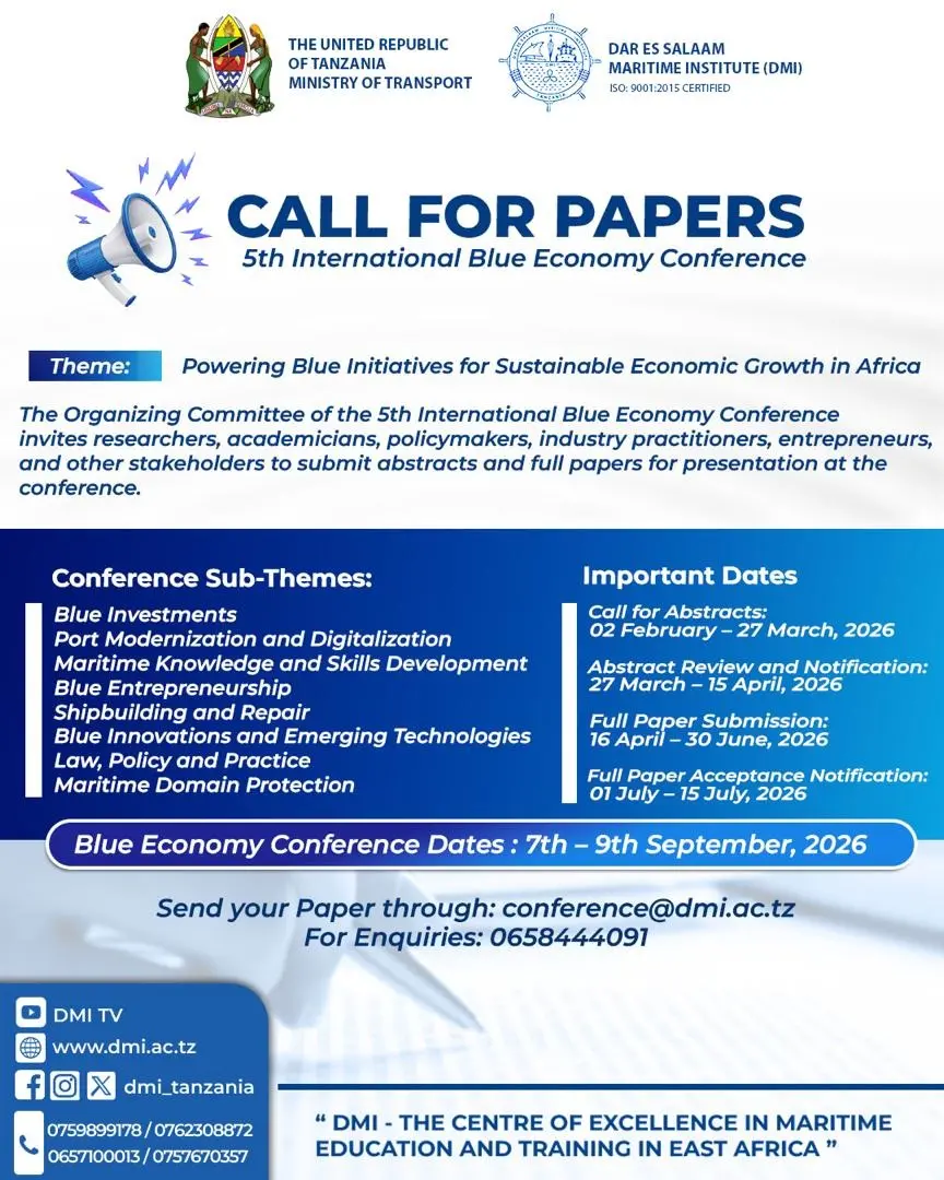 CALL FOR PAPERS;5TH INTERNATIONAL BLUE ECONOMY CONFERENCE cover image