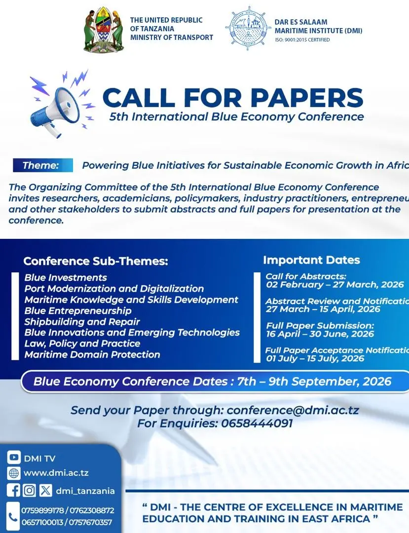 CALL FOR PAPERS;5TH INTERNATIONAL BLUE ECONOMY CONFERENCE cover image